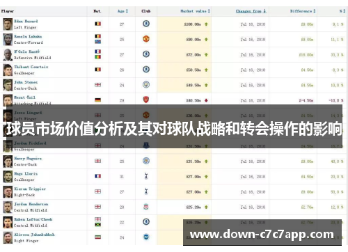 球员市场价值分析及其对球队战略和转会操作的影响